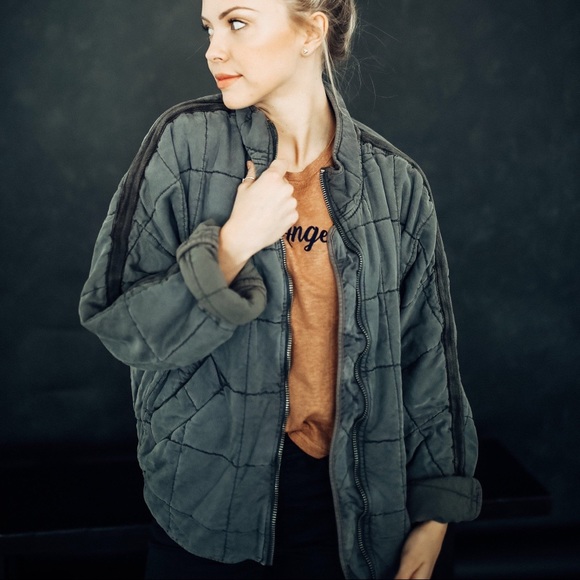 Dolman Quilted Knit Jacket Black 